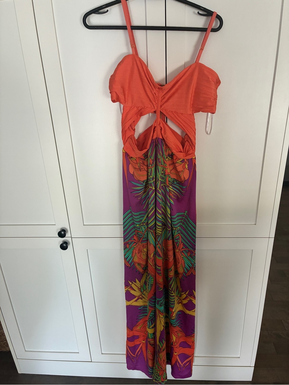 2B Bebe Orange Dress with Pink Logo Tag
